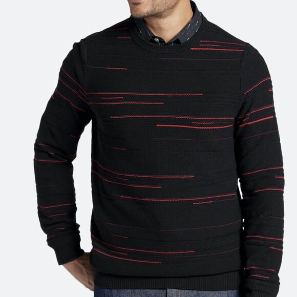 Awearness Kenneth Cole Slim Fit Crewneck Sweater - Black - Picture 1 of 1